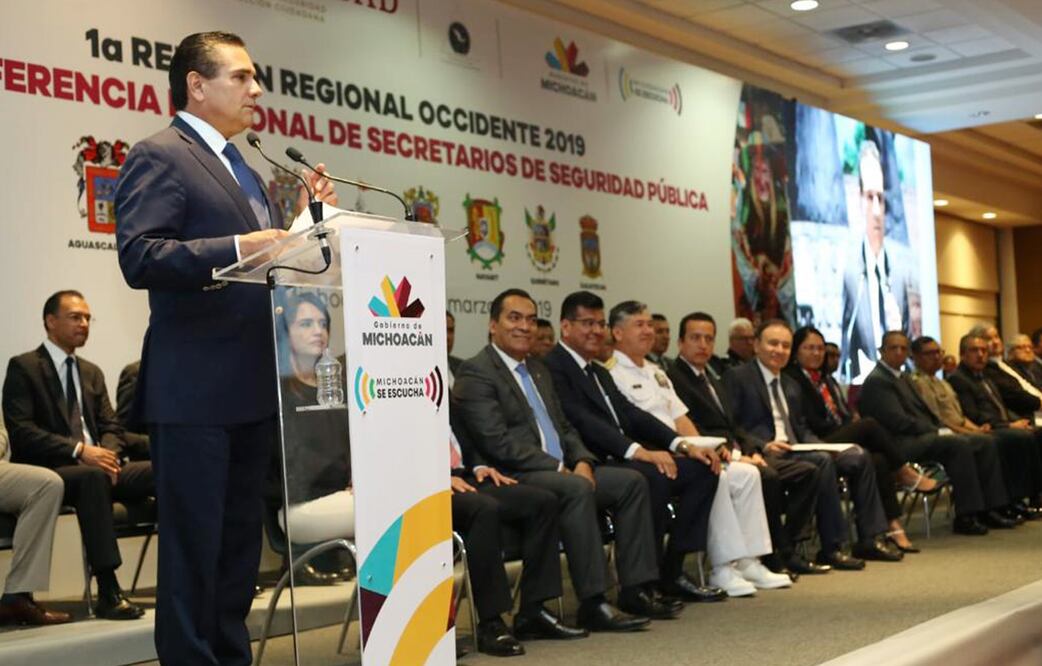 Gobernador de Michoacán, Silvano Aureoles Conejo, en la Reunión Regional Ordinaria de Occidente 2019, de la Conferencia Nacional de Seguridad Pública (ESPECIAL)