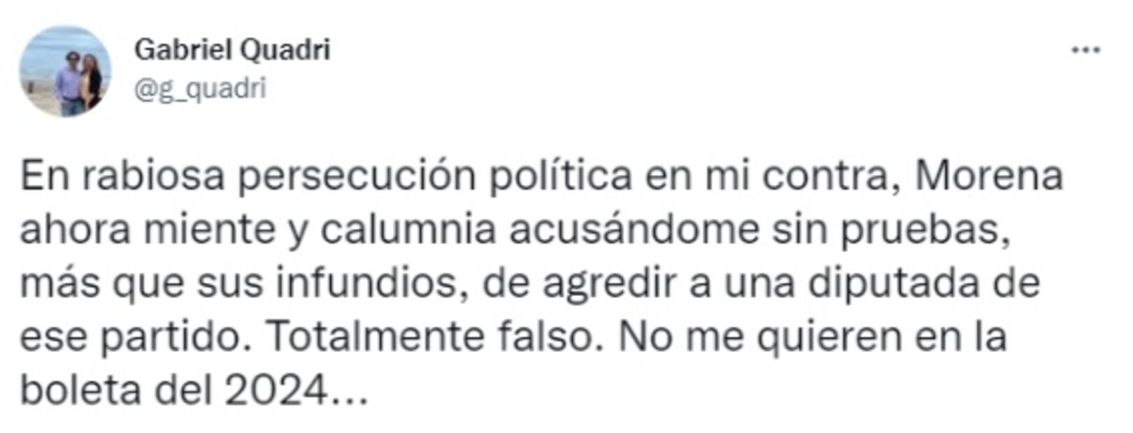 Quadri tiene nuevo "pleito" con otra diputada de Morena: "No me quieren en la boleta del 2024"