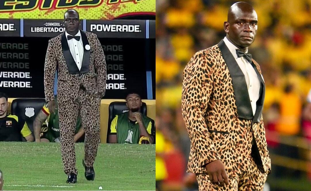 El técnico del Barcelona de Guayaquil aprovechó la visita de River Plate para lucir su excéntrico traje | FOTO: Especial