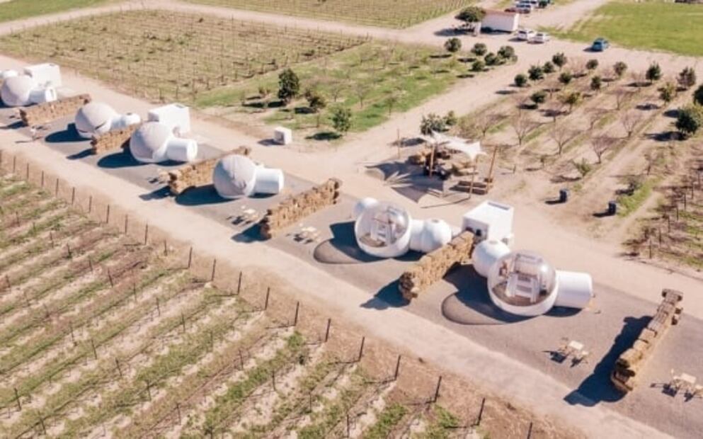 Un hotel burbuja y otros lugares para dormir en Valle de Guadalupe