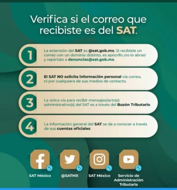 ¡Ojo! Contribuyentes reportan correos sospechosos del SAT sobre supuesta devolución de impuestos