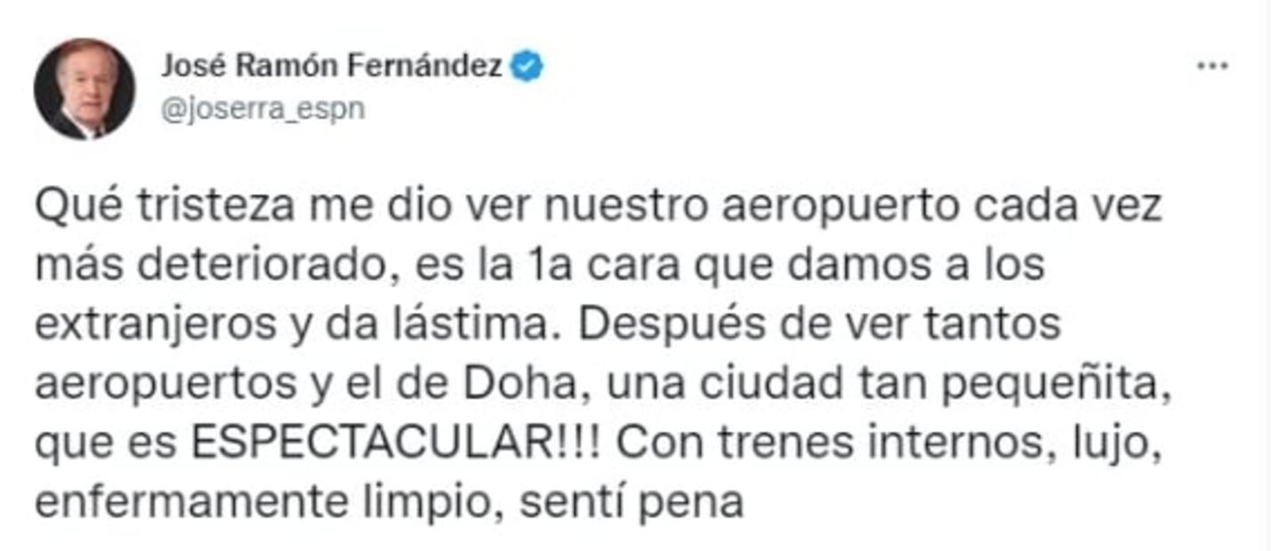 José Ramón Fernández explota contra el AICM, "Da lástima"