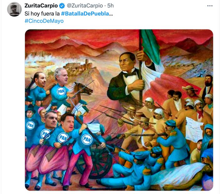 Los mejores memes que dejó la conmemoración de la Batalla de Puebla. Foto: Captura de pantalla