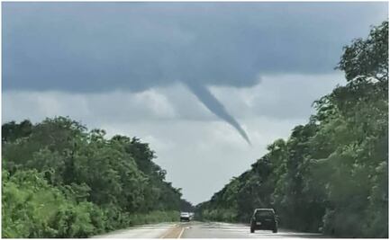 Se forma torbellino en cielo de Yucatán; genera temor entre habitantes