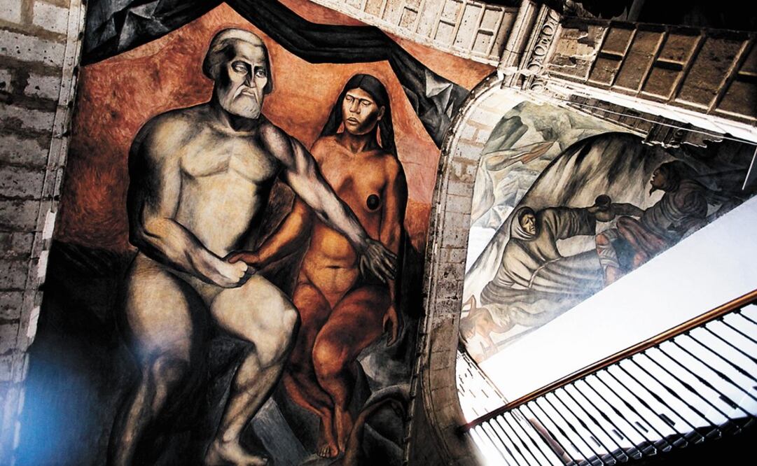 A mural depicting Malintzin and Hernán Cortés - Photo: File Photo/EL UNIVERSAL