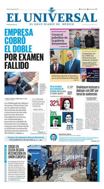 Portada impresa del 1 de agosto