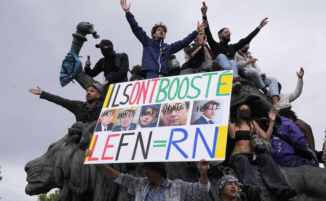 Una protesta contra la ultraderecha en París, el 15 de junio del 2024. Foto: AP