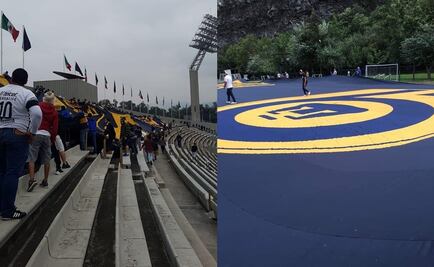 Porra de Pumas ingresa a C.U. enorme manta con apoyo de la directiva