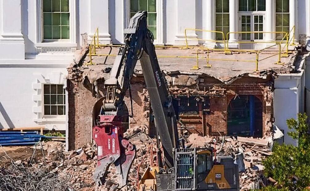 Demolición del Ala Este de la Casa Blanca, en Washington. Foto: Cortesía Casa Blanca/Archivo