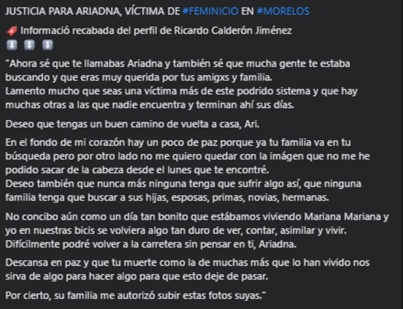 Lo que sabemos del feminicidio de Ariadna Fernanda, hallada muerta en Morelos