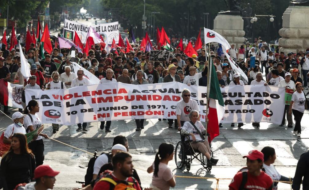 Marcha del 10 de junio del 2025 por "El Halconazo" de 1971. Foto: Carlos Mejía/EL UNIVERSAL