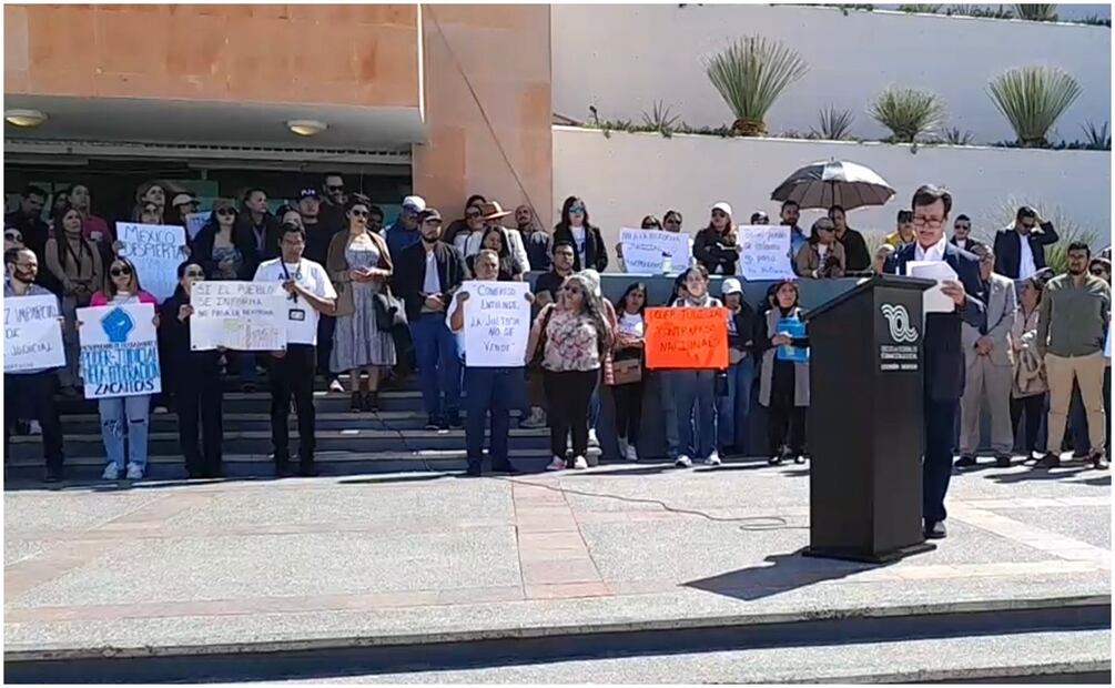 Barras y colegios de abogados acuden a respaldar el paro laboral del PJF en Zacatecas. Foto: Especial