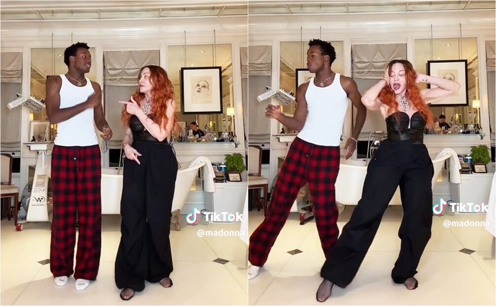 "La Reina del pop" y su hijo David Banda Mwale Ciccone Ritchie bailan al ritmo de una clásica salsa.
Fotos: TikTok