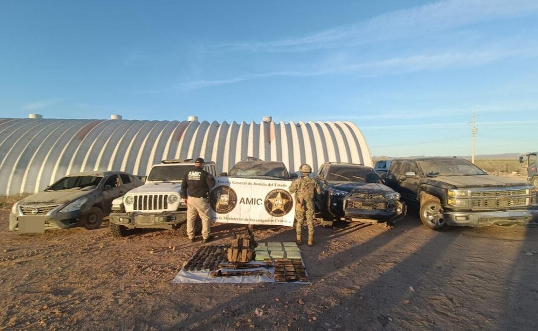 Semar y la AMIC aseguraron un búnker en el Ejido Victoria, municipio de Pitiquito.
