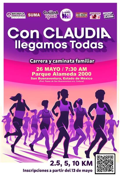 La carrera se realizará el próximo domingo 26 de mayo a las 19:30 horas en el Parque Alameda 2000, en Toluca. Foto: Especial.