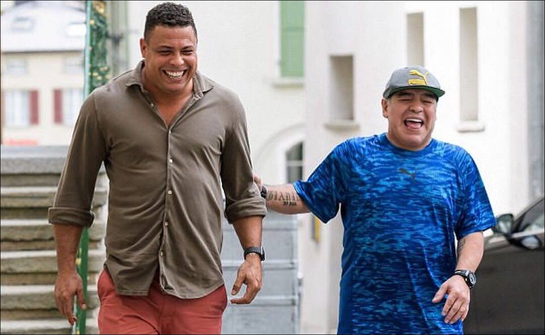 Diego Armando Maradona y Ronaldo Nazario juntos / Foto: Especiales