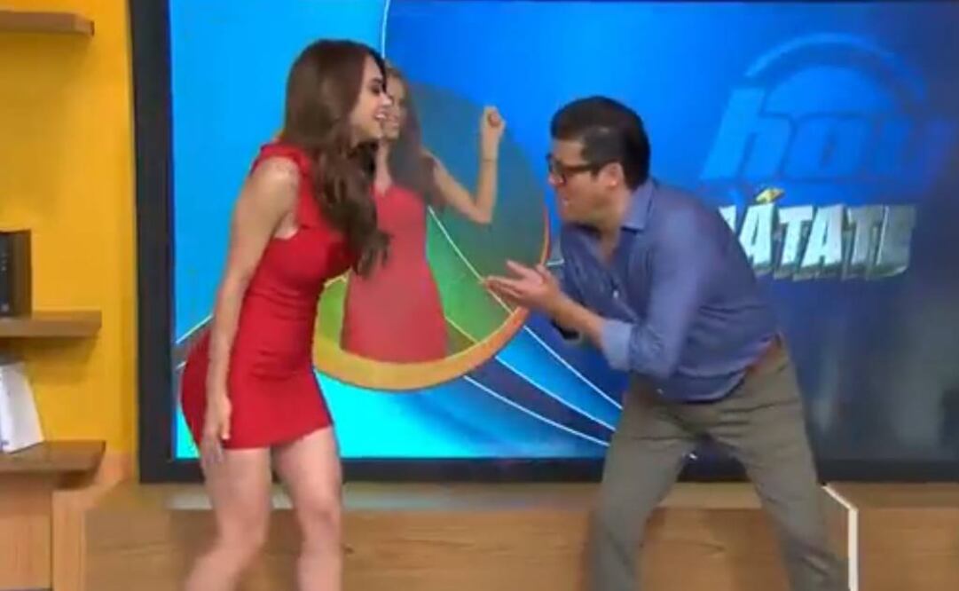 "El Burro" sorprendió a Yanet antes de dar el pronóstico del clima FOTO: TOMADA DE VIDEO