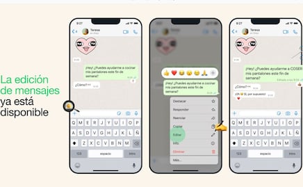 WhatsApp anuncia edición de mensajes