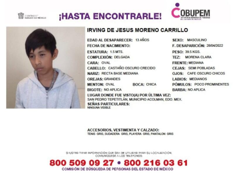 Localizan a dos de los cinco niños que huyeron de un albergue en Acolman