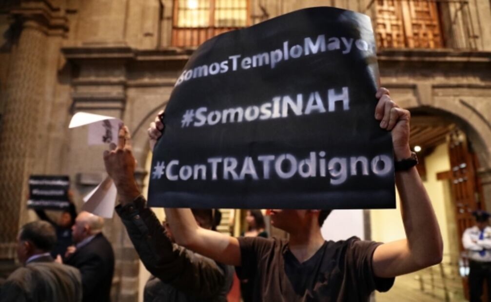 Trabajadores del INAH acusan adeudos salariales de cuatro meses
