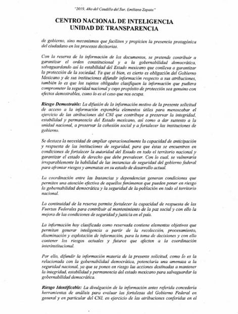 Reservan hasta 2024 archivos del Cisen sobre actuar de Morena