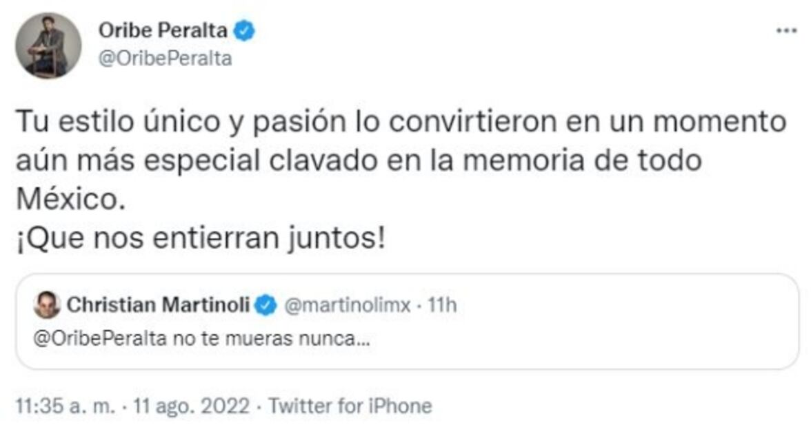 Oribe Peralta envía emotivo mensaje a Christian Martinoli: Que nos entierren juntos