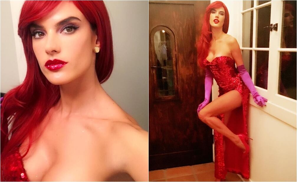 La modelo brasileña Alessandra Ambrosio se convirtió en Jessica Rabbit  FOTO: INSTAGRAM