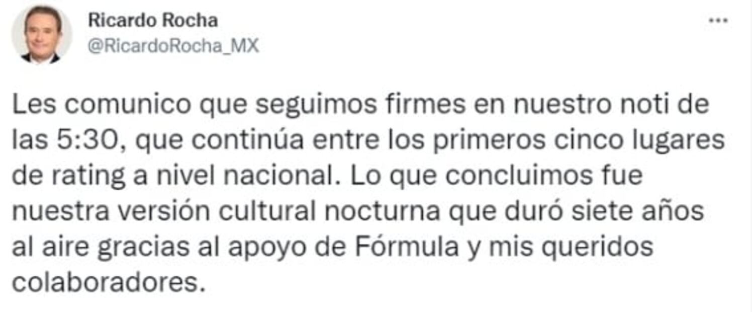 Ricardo Rocha aclara salida del aire de su programa en Radio Fórmula; AMLO niega intervención