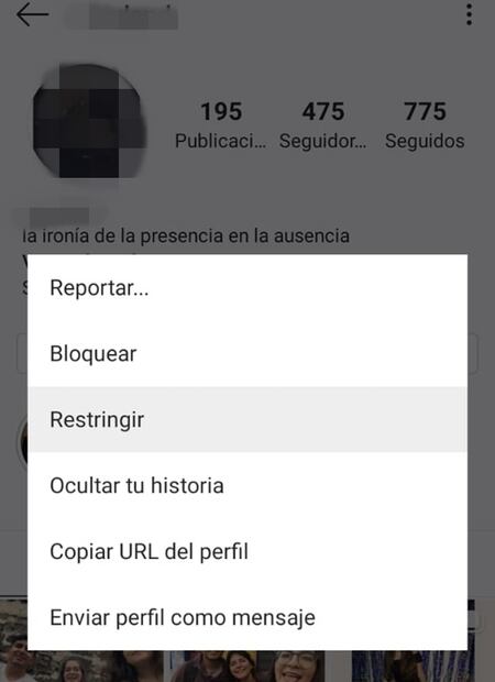 Cómo restringir una cuenta en Instagram