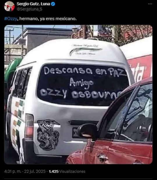 “Ozzy, hermano, ya eres mexicano”, publicó Gutiérrez Luna. Foto: Captura