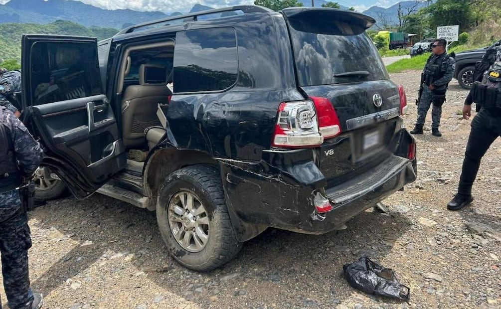 Aseguran camionetas tras enfrentamiento en frontera de Chiapas y Guatemala (27/06/2025). Foto: Especial