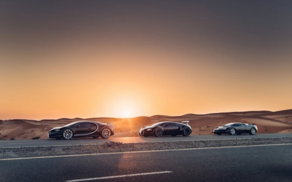 Bugatti reúne a sus tres modelos más icónicos 
