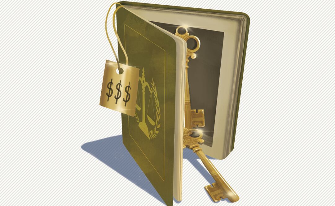 Instituciones educativas ofrecen cursos para aspirantes a contender en la elección judicial; los precios van de los 5 mil a los 10 mil pesos. Ilustración: Francisco Vega