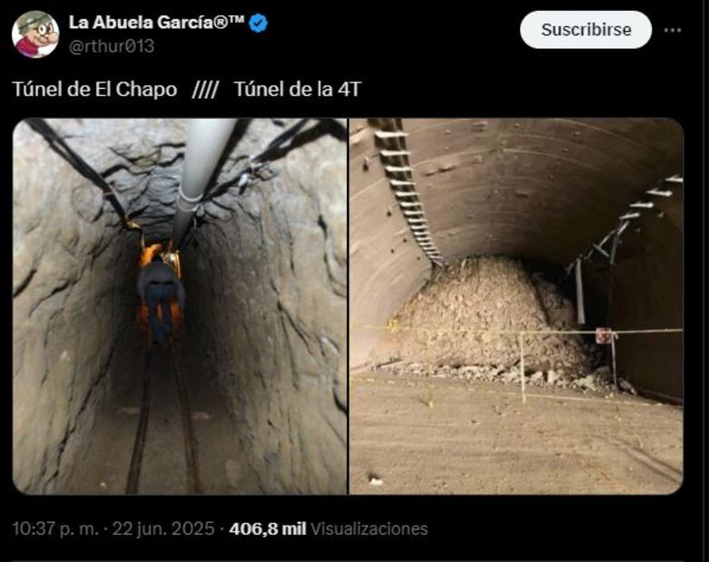 El magnate comparó el colapso de 'El Tornillo' con los túneles del Chapo Guzmán, destacando fallas en infraestructura y generando críticas virales. Foto: Captura de pantalla