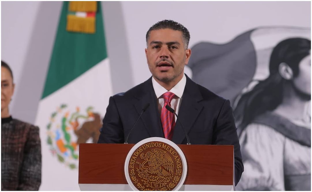 Omar García Harfuch, titular de SSPC, en la mañanera del 28 de enero del 2025. Foto: Gabriel Pano / EL UNIVERSAL