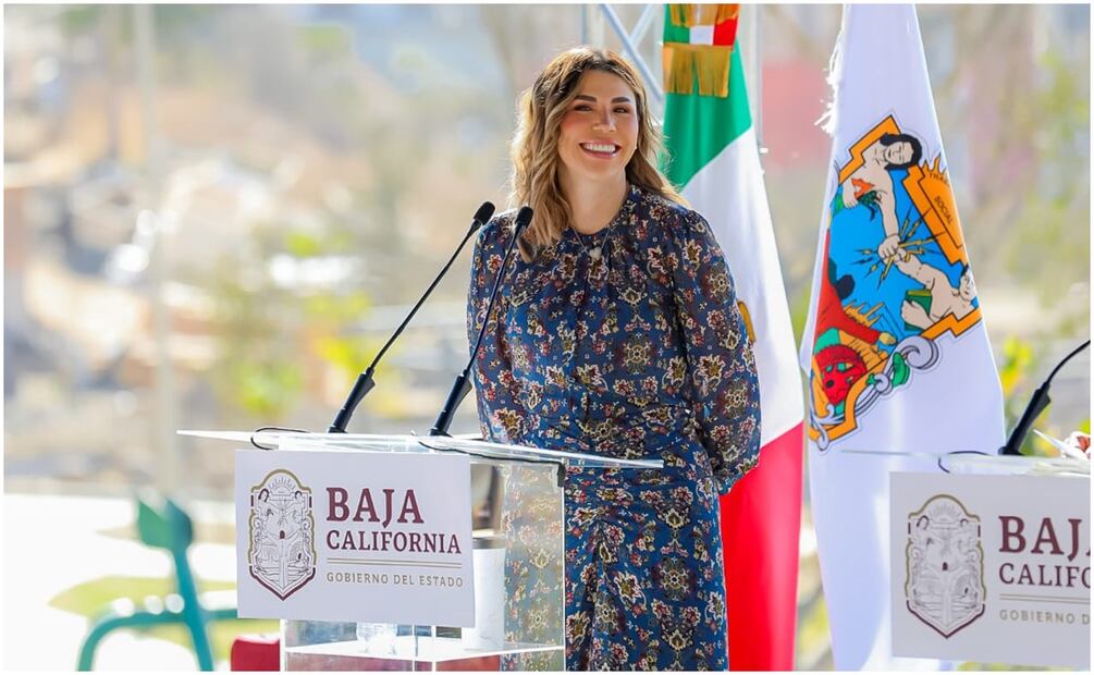 Marina del Pilar Ávila Olmeda, Gobernadora de Baja California durante conferencia de prensa. Foto: Especial