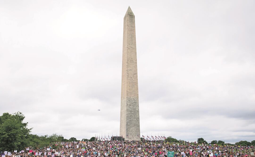 Los manifestantes por el derecho al aborto, en el National Mall en Washington. Foto: Amanda Andrade-Rhoades. AP