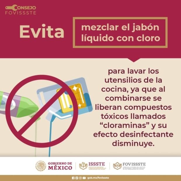 Por qué no debes mezclar el jabón de trastes con cloro