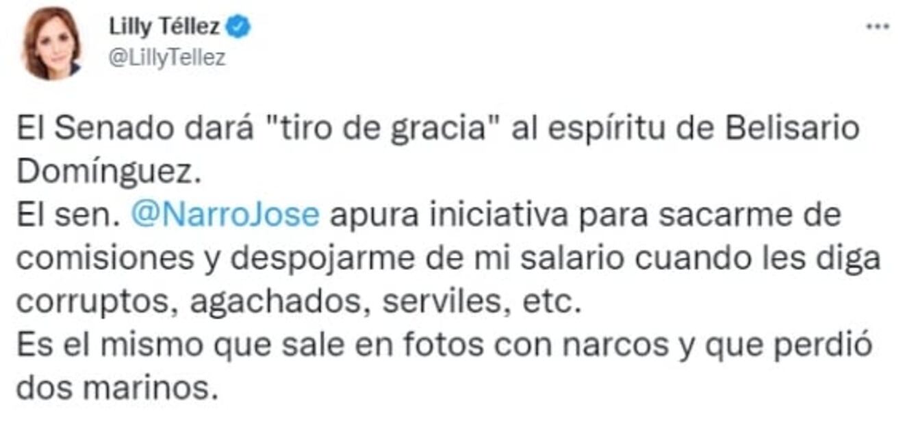“Tiro de gracia”: Lilly Téllez acusa a senador José Narro de querer sacarla de Comisiones; él responde 