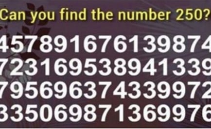 Reto Viral. Localiza el número 250
