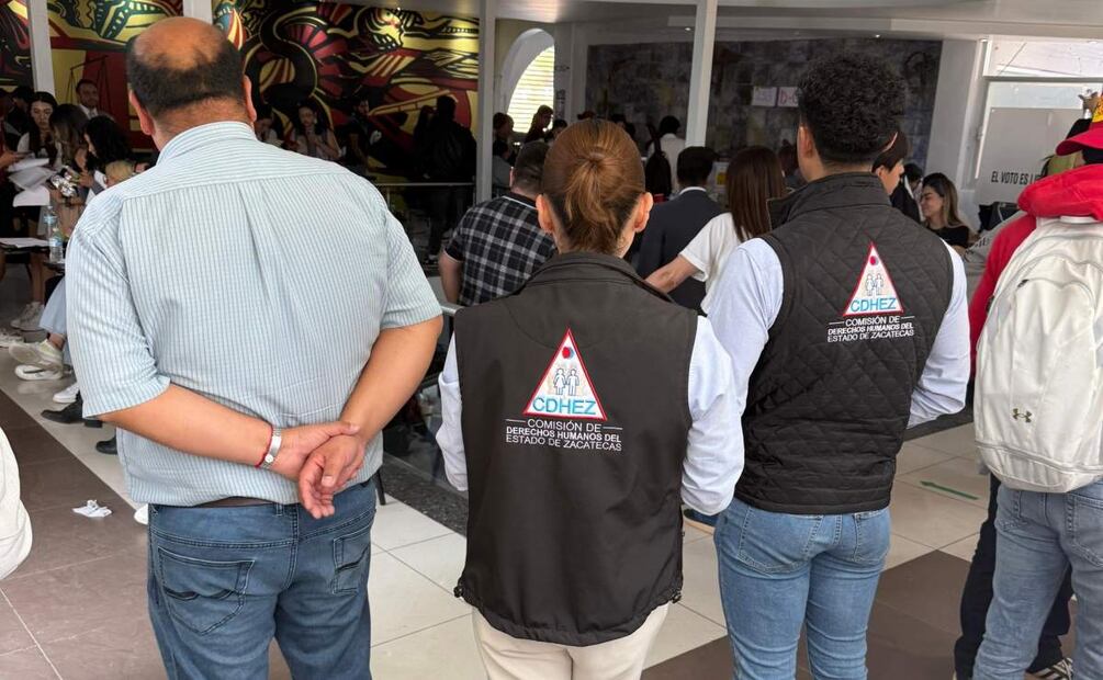 Envían observadores de Derechos Humanos a vigilar la jornada electoral de la Universidad Autónoma de Zacatecas (14/05/2025). Foto: Especial