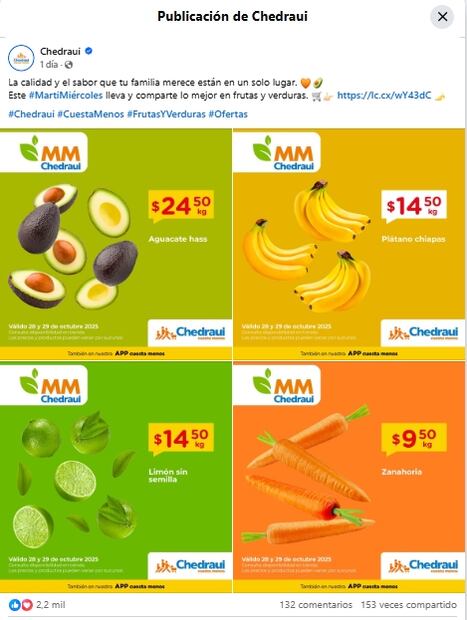 Martimiércles de Chedraui: estos son las mejores ofertas de hoy, 29 de octubre