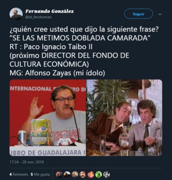 Los memes que desató Taibo II con su frase