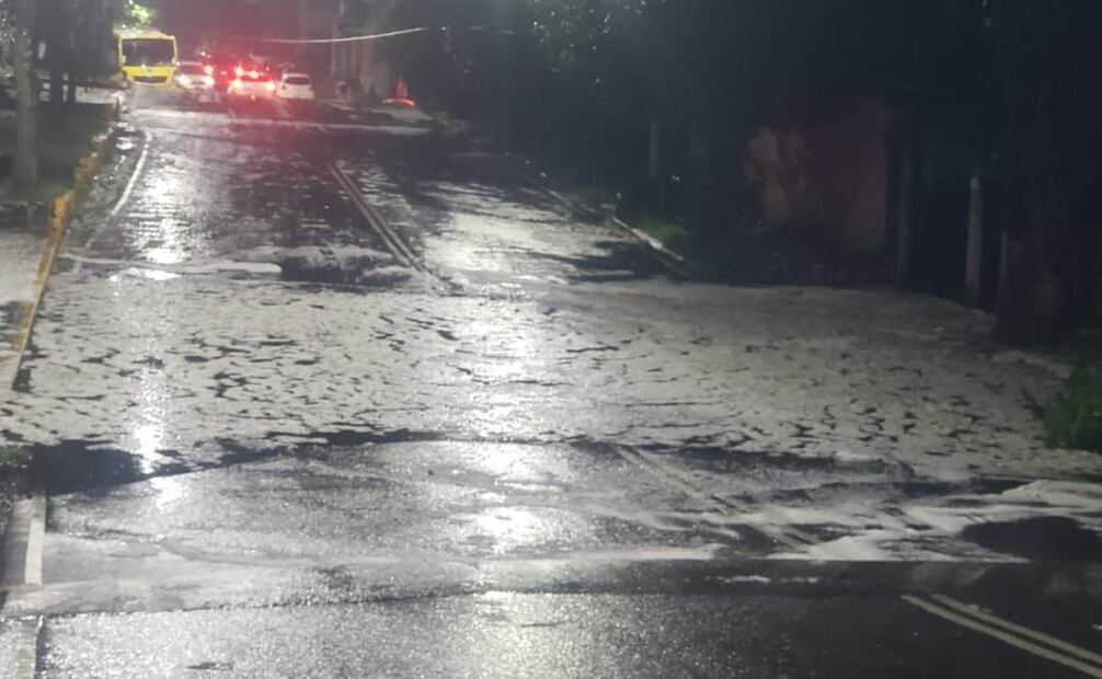 Inundaciones y granizo en CDMX por fuertes lluvias. (03/07/25) Foto: Especial