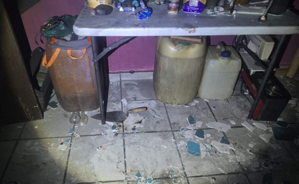 Explosión al interior de vivienda en Hidalgo donde almacenaban combustible (02/05/2025). Foto: Especial