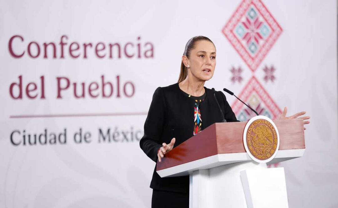 La presidenta Claudia Sheinbaum durante la mañanera del 11 de diciembre del 2025. Foto: Diego Simón / EL UNIVERSAL