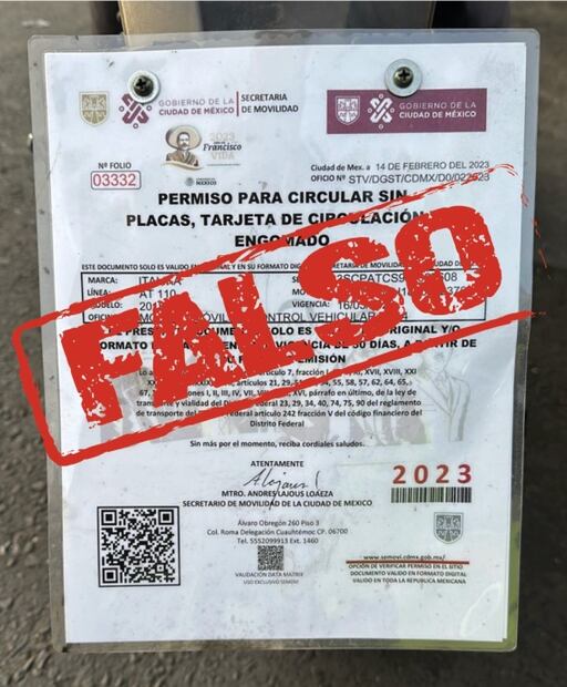 ¡Cuidado! Semovi alerta sobre permisos falsos para conducir motos sin placas 