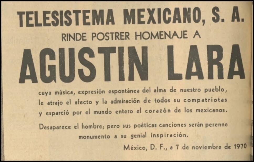 Agustín Lara, el adiós al poeta "feo" que enamoró a las mujeres