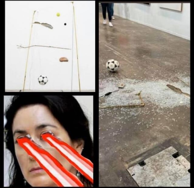 Los memes a Avelina Lésper por obra rota de Gabriel Rico
