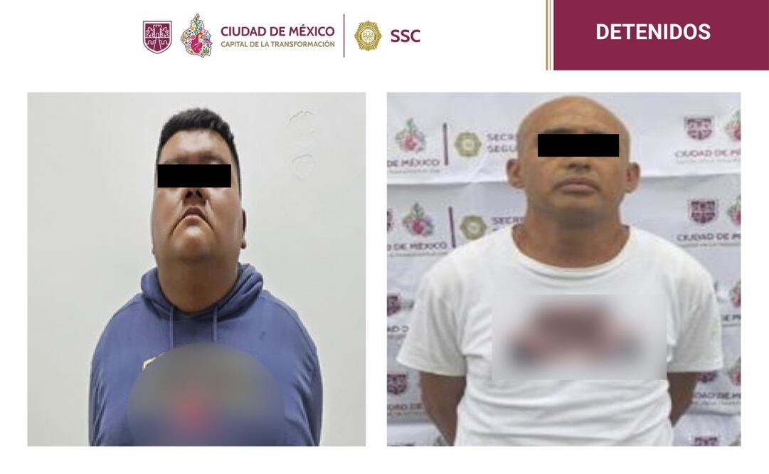 Detienen a presuntos implicados en el robo de divisas a mujer extranjera. Foto: Especial.